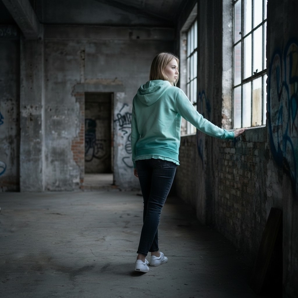 We The Free Seafoam Green Dip-Dye Distressed Hoodie - Size Small - EUC - Picture 2 of 15